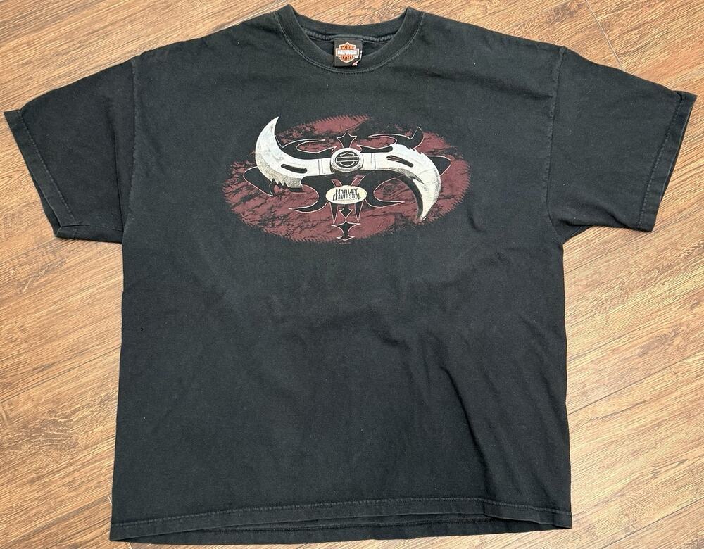 Vintage 2003 Harley Davidson New Bern NC Tribal Graphic T Shirt 2XL
